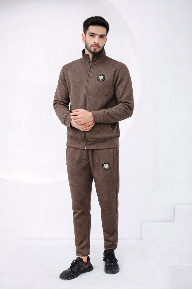 Guci Brown Premium Imported Men's Tracksuit